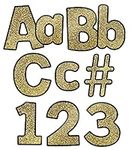 Carson Dellosa 219 Piece 4 Inch Gold Glitter Bulletin Board Letters for Classroom, Alphabet Letters, Numbers, Punctuation & Symbols, Cut Out Letters for Bulletin Board