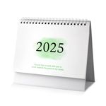 Desk Calendar, 2024-2025 Desk Calendar 7.48x6.3 Inch Academic Year Standing Flip Calendar Running from July 2024 to December 2025 for School Office Home (Gradient Green)