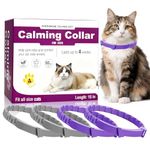 Cat Calming Collar, 4Pcs Adjustable Waterproof Calming Collar Pheromone Infused Behaviour Support Cat Collars for Cats Small Dogs Anxiety Relief Supports Relaxed Behavior