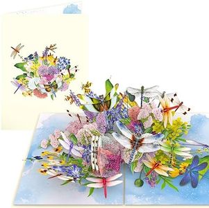 PopLife Carte pop-up 3D en forme de libellules - Fête des mères, Saint-Valentin, anniversaire, remerciement, rétablissement - pour amis, sœur, épouse, grand-mère, fille, petite amie