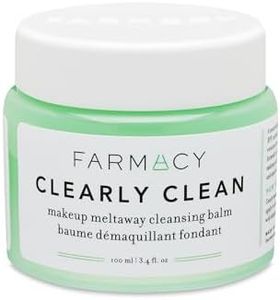 Farmacy Makeup Remover Cleansing Balm - Clearly Clean Sensitive Skin Makeup Remover + Oil Based Cleanser - Gentle Exfoliating Double Cleanser - Melts From Balm to Milky Lather (100ml)