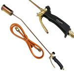 Pro Propane Butane Gas Torch Weed Burner Hose Regulator Roofers Plumbers Kit