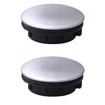 2Pcs Sink Tape Hole Cover Stainless Steel Faucet Hole Cover Sink Hole Plate Stopper Cover Blanking Plug for Bathroom Kitchen (Installing Hole for 1.2-1.6in/31-40mm)