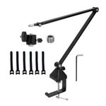 Kreo ROD V2 Boom Arm Studio Grade microphone stand for Streaming, Gaming, Podcast, 5/8" with 3/8" Screw Adapter Ball Head mic stand with 360° Swivel with Spring System boom arm for mic