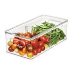 iDesign Clear Recycled Plastic Large Divided Fridge and Freezer Bin