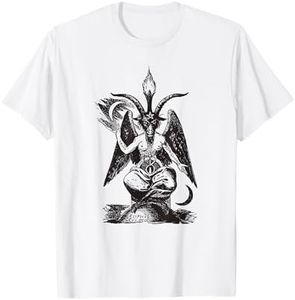 Baphomet Mystic Occult Goth Demon Satan Satanism Black White T-Shirt
