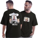 Qurki Luffy Gear 5 One Piece Oversized T-Shirt for Men and Women (Extra Small) Black