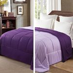 Exclusivo Mezcla 4.5 Tog King Size Duvet All Seasons, Ultra Soft Reversible Coverless Duvet, Lightweight Down Alternative Comforter, 230x220 cm Deep Purple/Lilac