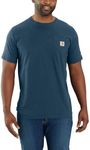 Carhartt mens Force Relaxed Fit Midweight Short-Sleeve Pocket T-Shirt, Light Huron Heather, 3X-Large