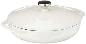 Lodge EC3CC13 Enameled Cast Iron Casserole, 3.6 Quart, White, 1 Piece