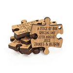 Mr & Mrs PUZZLE Table Decoration Wedding Favours Table Confetti Personalised Wedding Tags