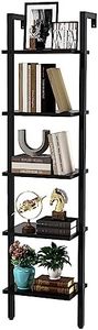 YMYNY Estantería Escalera, Estantería de 5 Niveles, Librería de Pie para Sala Estantería de Almacenaje, para la Sala de Estar, Oficina, Dormitorio, 40 x 30 x 178CM, Negro HBC015B