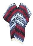 Del Mex Youth Child Classic Mexican Blanket Poncho Pancho Costume Red