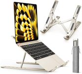 ivoler Laptop Stand, Laptop Holder Riser Computer Tablet Stand, 6 Angles Adjustable Aluminum Ergonomic Foldable Portable Desktop Holder Compatible with MacBook,iPad, HP, Dell10-15.6” Starlight