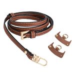 kowaku Adjustable Strap Without Punching Buckle Shoulder Bag Strap Strap for Mini Handbag Briefcase Purse Strap, StyleA Brown