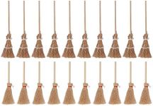 Serlium Halloween Witch Broom 20PCS Mini Witch Broom Bamboo 14CM 10CM Halloween Straw Craft for Cosplay School Party