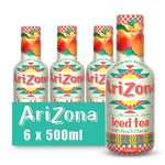 Arizona Peach Iced Tea, Pack of 6 x 500ml PET Bottles, Delicious Fruit Tea Drink, No Artificial Flavours, No Artificial Preservatives.