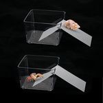 2 Pack Hermit Crab Water Tank with Climbing Ramp, Hermit Crab Aquarium Tank Cage Salt Water Pool Accessories, Hermit Crab Habitat for Small or Medium Hermit Crab Habitat