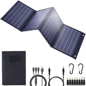 2026Upgrade 40W Foldable Solar Panel Charger,25% High Efficiency Portable N Type Cell,USB-C/USB-A/DC12V MPPT Fast Charging, IP67 Waterproof Lightweight Solar Charger for Outdoor Travel Emergency