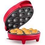 Holstein Housewares Red Cake Pop Maker - Makes 12 Cake Pops Non-Stick Coating Perfect for Birthday and Holiday Parties