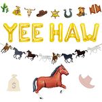 LaVenty Yee Haw Balloons Yee Haw Western Party Yee Haw Party Sign Decoration Western Cowboy Yee Haw Banner Party Decorations Cowgirl Birthday Decoration Cowboy Bachelorette Decoration