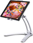 Cenawin Adjustable Tablet Stand - Universal Tablet Holder, Kitchen Tablet Wall Mount, Desktop Stand Dock with Aluminum Arm Compatible for 5-12.9 Inch iPad, iPad Pro/Air/Mini, iPhone 12/Max Pro, Switch