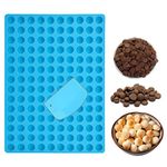 Silicone chocolate drop mold, Small Round Silicone Mold, Baking Mat, Semi Sphere Gummy Sweet Candy Molds for Caramels Cookies Ganache Jelly Pet Treats Baking Mold Small Decorations (140-Cavity Blue)