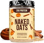 Naked Oats - Cinnamon Overnight Oats, 20g Whey Protein, Gluten-Free Oatmeal Instant Breakfast or Shake, High Protein Oatmeal, High Fiber Breakfast Shake, Non GMO, No Soy - 12 Servings