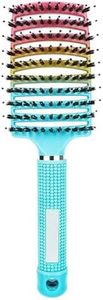 Boar Bristle Hair Brush, Wet & Dry Hair Brushes, Curved and Vented for Wet and Dry Detangling Hair Brush for Women Long, Detangling Long Curly Thick Hair for Women, Men & Kids (C)