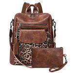 OPAGE Leather Backpack Purse for Women Fashion Designer Ladies Shoulder Bags Travel Backpack With Wristlet