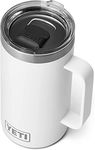 YETI Rambler Mug, Vacuum Insulated Stainless Steel Stackable Mug with Magslider Lid, White, 24 oz (710 ml)