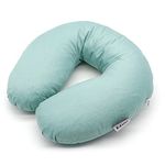 Buckwheat Neck Pillow - Edomi Comfortable U Shaped Travel Pillow Neck Pain Relief Pillows Portable Pillow for Sleeping Recliner Chair -Washable Pillowcase Buckwheat Hulls Filling (Macaron Blue)