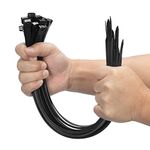 XINGO 100PCS 20 inch Black Heavy Duty Zip Ties Cable Ties, 175 LBS Ultra Strong Plastic Wire Ties, Large Cable Ties Extra Long Tie Wraps, Indoor and Outdoor UV Resistant