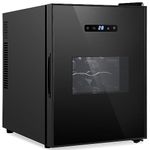 Nutrichef 12 Bottle Slim Wine Fridge | Great for Both Red & White Wines | Adjustable Temperature 41°F to 64°F | Ultra Quiet | Mini Wine Cooler For Home & Office | Free Standing 18x13x20 IN | Black