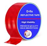 D-fix® High Intensity Reflective Tape (2-inch 50 meter) Warning Retro Conspicuity Tape Reflective Tape High Intensity Reflective Bright Conspicuity Tape Waterproof (Red)