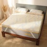 SleepyCat Natural Latex Mattress Topper | GOLS-Certified Organic Latex | 2 Inch Responsive Support | Pinhole Design for Breathability | Anti-Slip Elastic Straps |(White, King Size, 78x72x2 Inch)