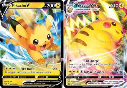 Pokemon Pikachu V & Vmax - SWSH285 - SWSH286 - Pokemon Black Star Promo Card Set - Crown Zenith