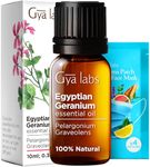 Gya Labs Egyptian Geranium Essential Oil for Diffuser - Natural Aromatherapy Geranium Oil for Skin - Geranium Oil for Hair Care, Massages & Candle Making - 100% Natural (10ml)