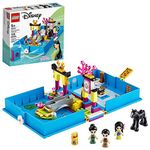 LEGO 43174 Disney Princess Mulan's Storybook Adventures Playset with Khan the Horse Figure, Portable Travel Case Toy