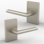 Mega Handles - Glamor Dummy I Lever Door Lock Handle Set for Closet or French Doors I Single Side, Non-Turning I Reversible I Fits All Standard Door Sizes I Screws Included - Satin Nickel (2 Pack)