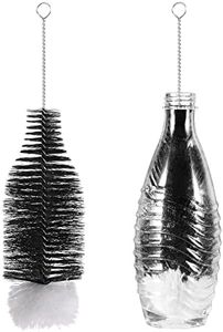 kwmobile Bottle Brush Compatible with SodaStream Crystal 2.0, DUO and Terra - 14" (36 cm) Cleaning Brush Dishwasher-Safe - Black/White