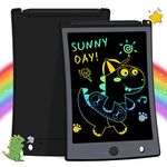 LCD Writing Tablet, Electronic Writing &Drawing Board Doodle Board, Magic Doodle Mat Sketch Pad Reusable Doodle Tablet Gift for Kids and Adults at Home,School and Office (Black)