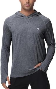 Roadbox Mens UPF 50+ Fishing Shirts - Long Sleeve UV Sun Protection Hoodie Outdoor Hiking Shirts for Sports Running
