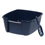 IRIS USA Jumbo Cat Litter Box with Scoop, Open Top High Sided Kitty Litter Pan, Navy