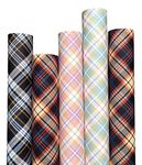 aakar Pack Of 5, Gift Wrapping Paper Sheet, Gift Paper, Gift Wrap For Birthday - Checks,Multicolor