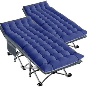 LILYPELLE Oversized XXL Folding Camping Cot, 78" L x 32" W x 18" H Heavy Duty Sleeping Cots with Carry Bag, Double Layer Oxford Portable Travel Camp Cots for Home, Office Nap and Outdoor Beach