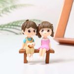 ascension Miniature Couple Sitting On Chair Gift for Girlfriend Boyfriend Husband Wife Miniature Statue Showpiece for Valentines Day Gift Romantic Gifts for Your Love