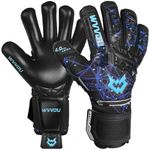 WVVOU Soccer Goalie Gloves for Adults and Youth, High Performance Goalkeeper Glove with 5 Detachable Finger Saves, Breathable Soccer Gloves with 4mm Sticky Latex Palm