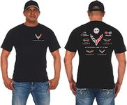 JH DESIGN GROUP Mens Corvette T-Shirt C8 C7 C6 C5 C4 C3 C2 C1 Collage Shirt, Black, Medium