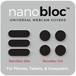 Eyebloc Nanobloc Universal Webcam Covers - Privacy Protection Accessory, No Residue Application, Safe Screen Closure - Dots and Bars, 7 Pieces - Black